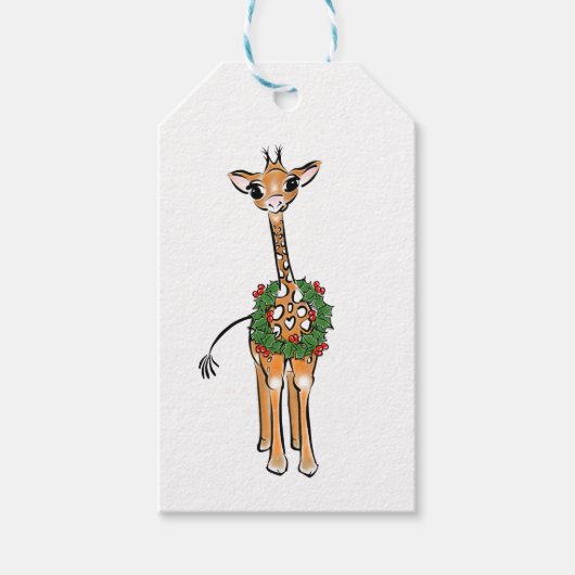 Holiday Giraffe Geschenkanhänger (Vorderseite)