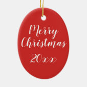 Holiday Giraffe - grün und rot Heiliger Kranz Keramik Ornament (Hinten)