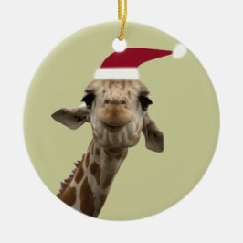Holiday Giraffe Keramik Ornament