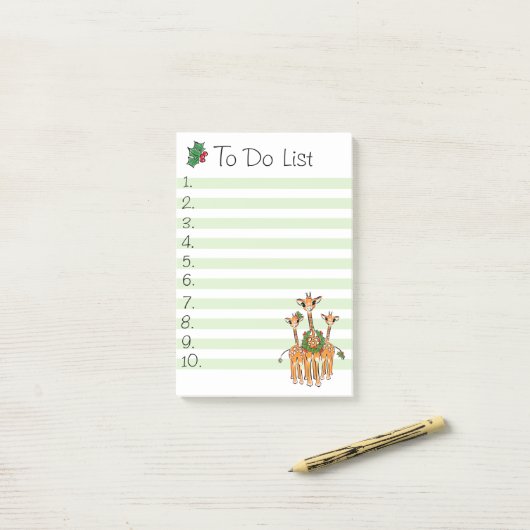 Holiday Giraffe Post-it Klebezettel (Auf Schreibtisch)