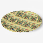 Holiday Girl & Bunny Vintag Osterpapier Teller (Schrägansicht)