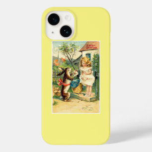 Holiday Girl & Bunny Vintage Ostern Case-Mate iPhone 14 Hülle