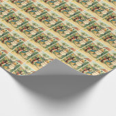 Holiday Girl & Bunny Vintage Osterpackung Geschenkpapier (Ecke)