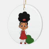 Holiday Girl Puff Keramik Ornament (Links)