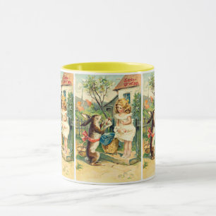 Holiday Girl Spring Bunny Vintag Ostern Tasse