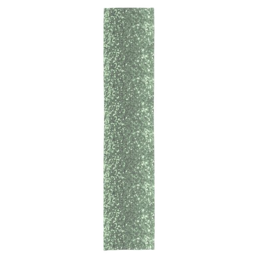 Holiday Glitzer Green Bling Funkelnd Chic Kurzer Tischläufer (Vorderseite)