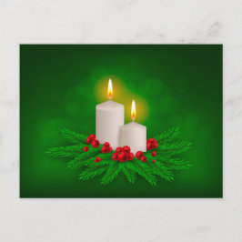 Holiday Glow Candle Feiertagspostkarte