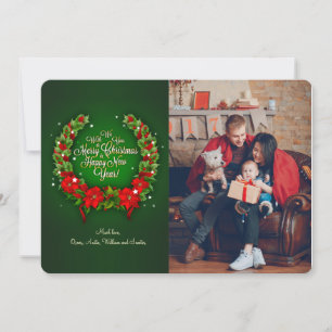 Holiday Glow Wreath Photo Card Feiertagskarte