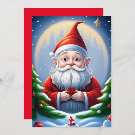 Holiday Gnome Ferienkarte Feiertagskarte (Vorne/Hinten)