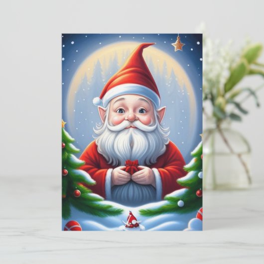 Holiday Gnome Ferienkarte Feiertagskarte (Stehend Vorderseite)