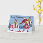 Holiday Gnome mit Geschenkgutschein Karte (Gelbe Blume)