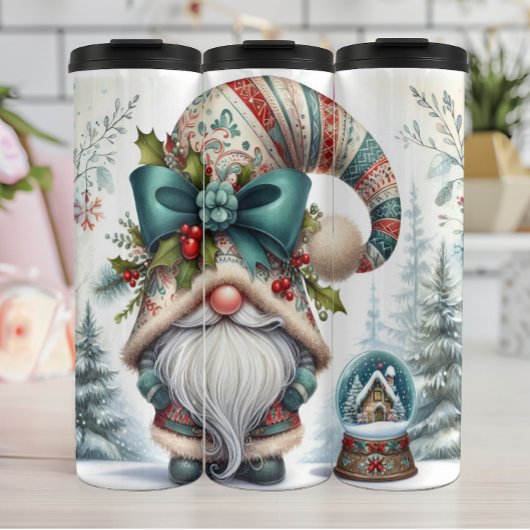 Holiday Gnome mit Ribbon Hat Thermosbecher