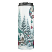 Holiday Gnome mit Ribbon-Hütte Thermosbecher (Rückseite)