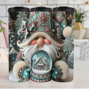 Holiday Gnome - Schneeglobe Thermosbecher