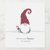 Holiday gnome skandinavische Design Weinetikett (Einzelnes Label)
