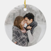 Holiday Gnomes First Christmas Mr. und Mrs. Foto Keramik Ornament (Hinten)