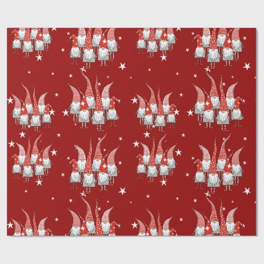 Holiday Gnomes Geschenkpapier (Flach)