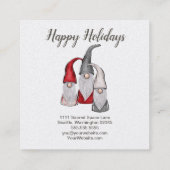 Holiday Gnomes Kunde Danke Quadratische Visitenkarte (Rückseite)