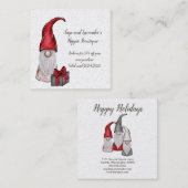 Holiday Gnomes Kunde Danke Quadratische Visitenkarte (Vorne/Hinten)