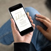 Holiday Gold Calligraphy Script Einfaches Glitzer Einladung