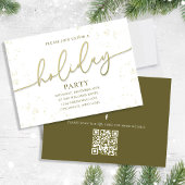 Holiday Gold Calligraphy Script Simple QR Code  Einladung