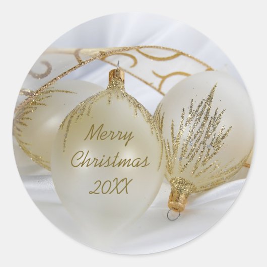 Holiday Gold Ornaments Runder Aufkleber (Vorderseite)