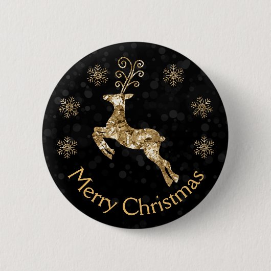Holiday Gold zerbröckelt Foil Weihnachtsmann Button (Vorderseite)