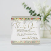 Holiday Golden Christmas Beileid Vielen Dank Einladung (Stehend Vorderseite)