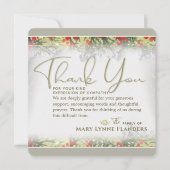 Holiday Golden Christmas Beileid Vielen Dank Einladung (Vorderseite)