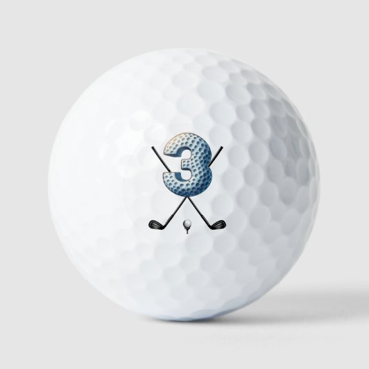 Holiday Golf Balls Alpha-Nummer Letter 3 Golfball (Vorderseite)
