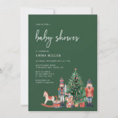 Holiday Green Baby Dusche Einladung (Vorderseite)