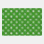 Holiday Green Holly Red Berries Polka Dots Muster Geschenkpapier Set (Vorderseite 2)