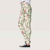 Holiday Green Holly Red Berry Weihnachtsmuster Leggings (Links)