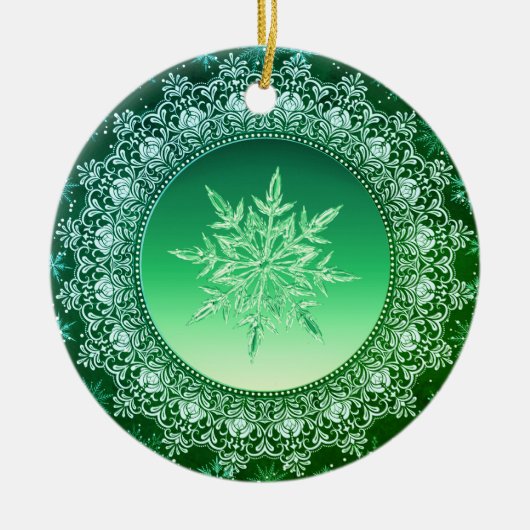Holiday Green Ice Keramik Ornament (Vorne)