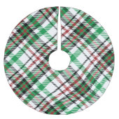 Holiday Green Kariert Patches Polyester Weihnachtsbaumdecke (Vorderseite)