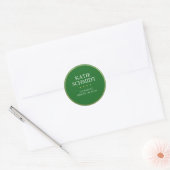 Holiday Green Return Address Label Imitate Gold Fo Runder Aufkleber (Umschlag)