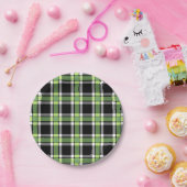 Holiday Green und Black Moderne Weihnachten Karier Pappteller (Party)