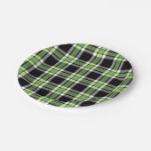 Holiday Green und Black Moderne Weihnachten Karier Pappteller (Schrägansicht)
