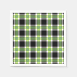 Holiday Green und Black Moderne Weihnachten Karier Serviette