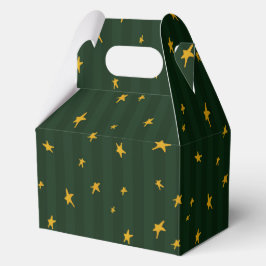 Holiday Green Yellow Star Stripe Christmas Geschenkschachtel