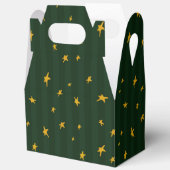 Holiday Green Yellow Star Stripe Christmas Geschenkschachtel (Offen)