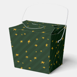 Holiday Green Yellow Star Stripe Christmas Geschenkschachtel