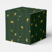 Holiday Green Yellow Star Stripe Christmas Geschenkschachtel (Rückseite)