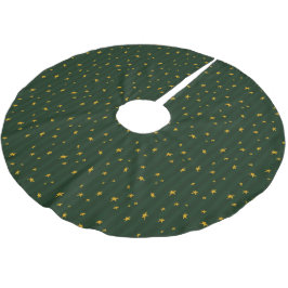 Holiday Green Yellow Star Stripe Christmas Polyester Weihnachtsbaumdecke