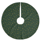 Holiday Green Yellow Star Stripe Christmas Polyester Weihnachtsbaumdecke (Vorderseite)
