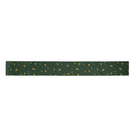 Holiday Green Yellow Star Stripe Christmas Satinband