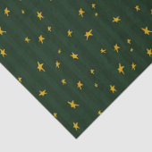 Holiday Green Yellow Star Stripe Christmas Seidenpapier (Detail)