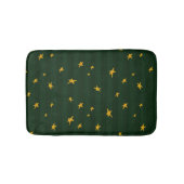 Holiday Green Yellow Stripe Star Christmas Badematte (Vorderseite)