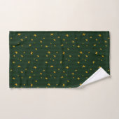 Holiday Green Yellow Stripe Star Christmas  Badhandtuch Set (Handtuch)