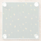 Holiday Green Yellow Stripe Star Christmas Glasuntersetzer (Rückseite)